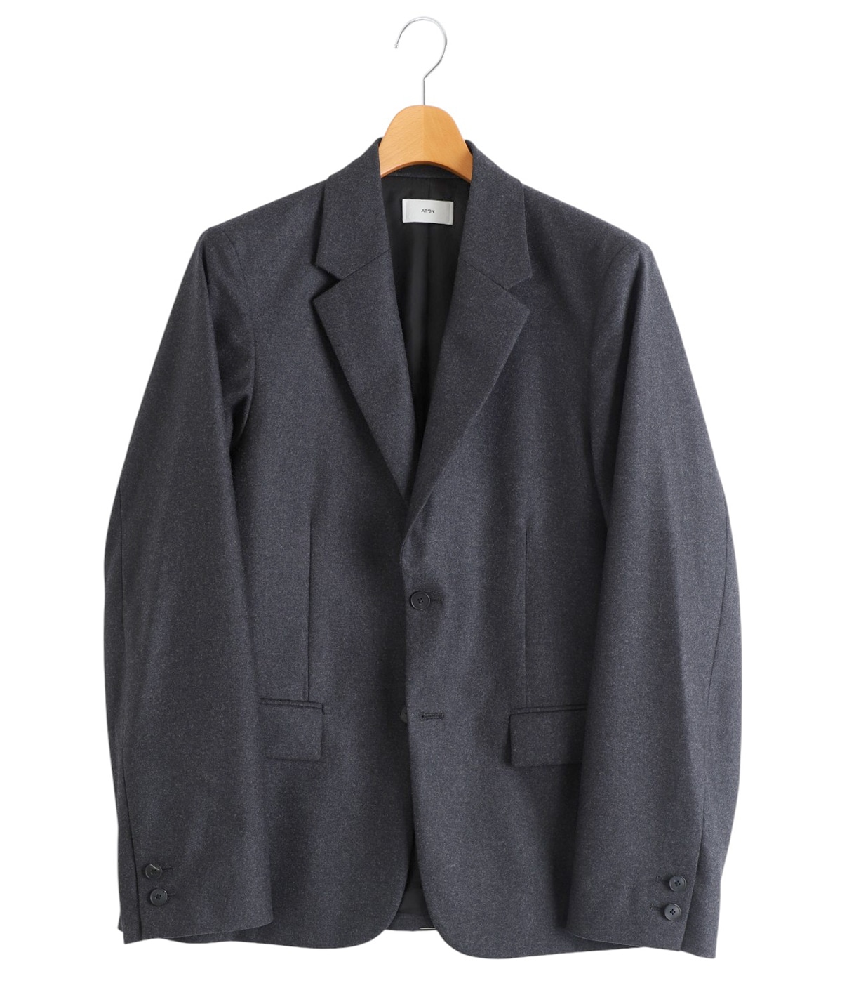 MERINO COLLEGE FLANNEL TAILORED JACKET | ATON(エイトン