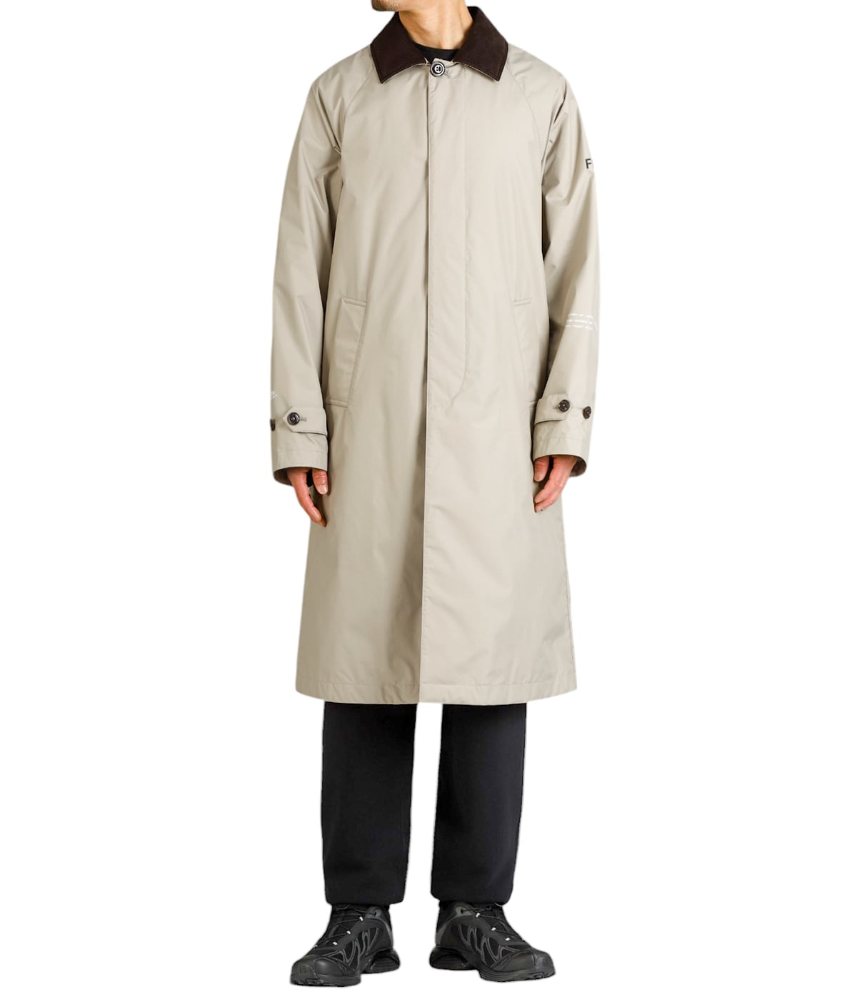 MONCLER☆NANTES 袖ロゴ フード ジップ トレンチコート ベージュ MONCLER 24SS新作 モンクレール レディース LAERTE スプリング