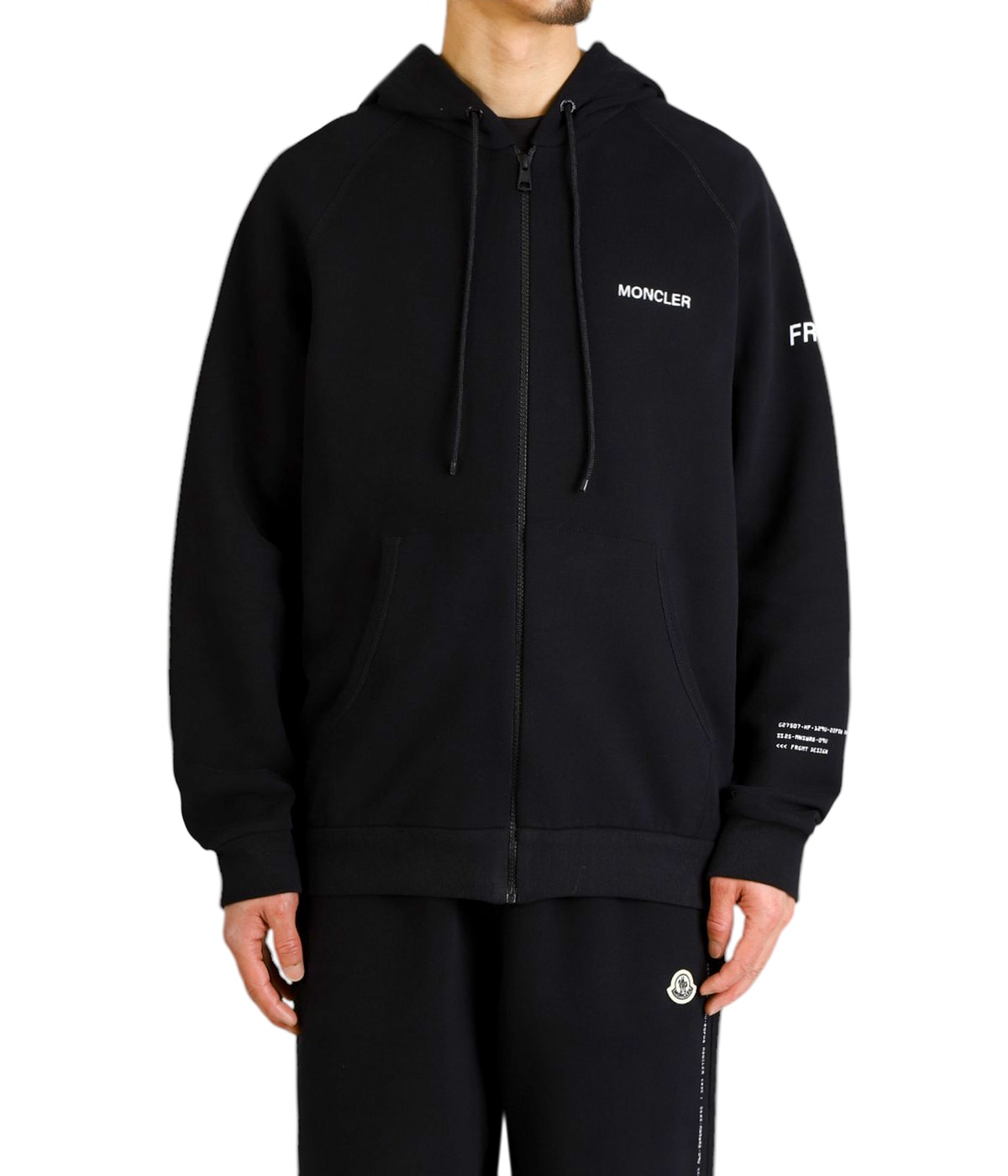 〈新品タグ付き〉MONCLER パーカー 裾フリル ミディアム丈 半袖 黒 S 新品タグ付き〉MONCLER パーカー 裾フリル ミディアム丈 半袖 黒 M