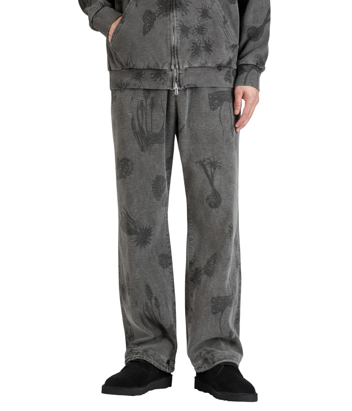 EASY PANTS- Drawing Sumi Print Doble＋Needle＋Sumi O.D - | kiivu