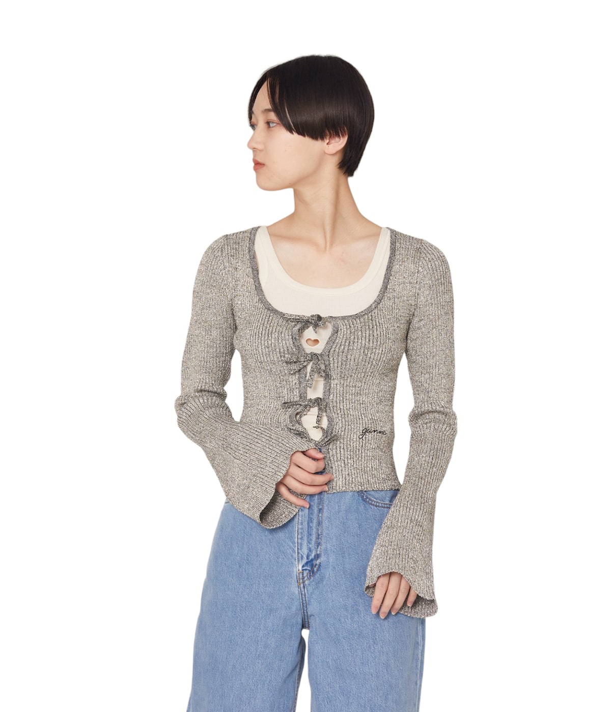 GANNI　Light Sparkle Rib Blouse レディース】SPARKLE RIB BLOUSE | GANNI(ガニー) / トップス