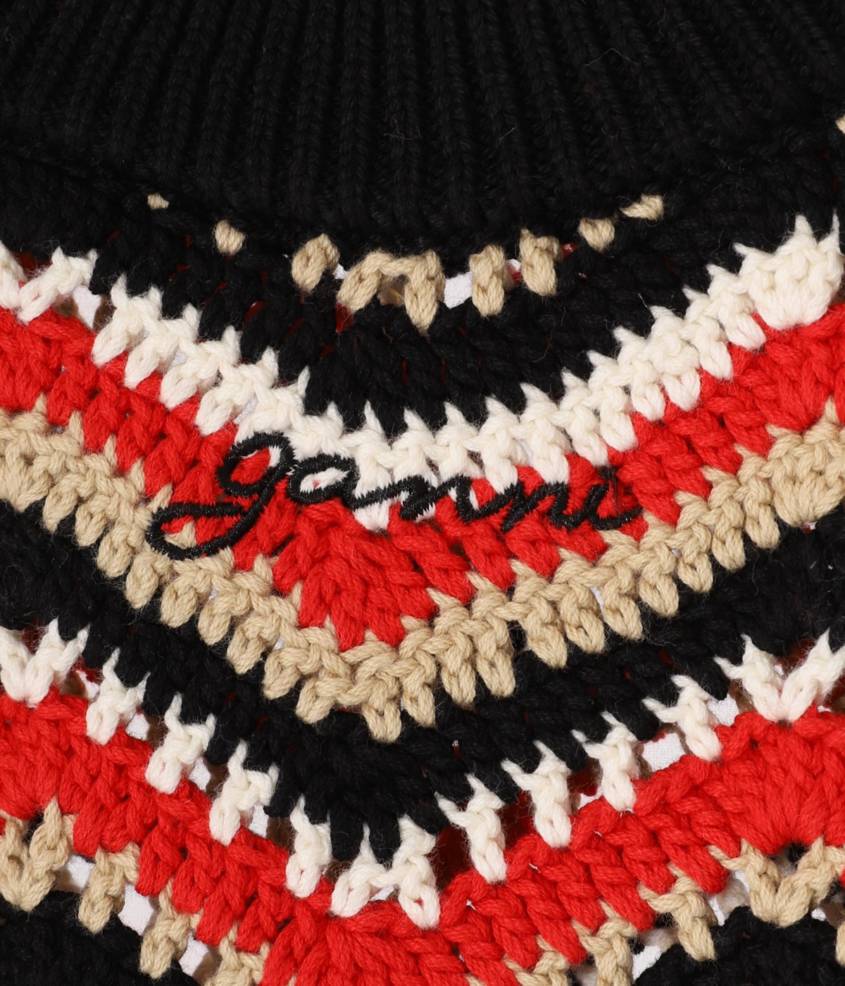 GANNI ガニー ニットベスト Cotton Crochet Vest K2160 2664 レディース クロシェ ノースリーブ ロゴ刺? 474/Racing-Red GANNI ガニー ニットベスト Cotton Crochet Vest K2160 2664