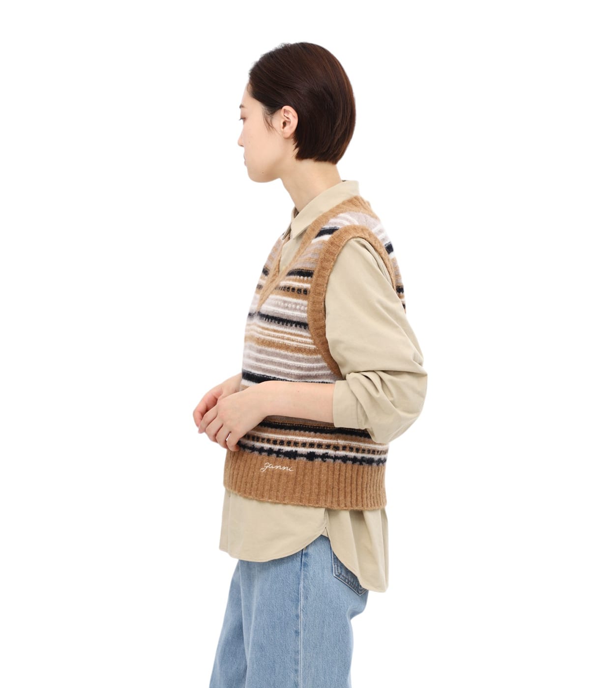レディース】Soft Wool Stripe Vest | GANNI(ガニー) / トップス