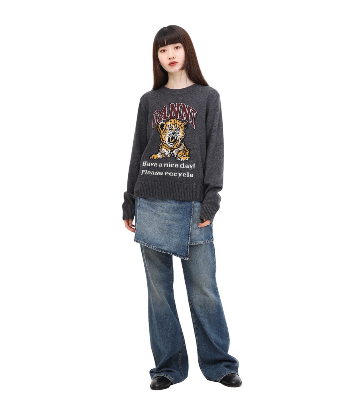 【新品・未使用】GANNI ニットビーニー Black Melange ADAM ET ROPÉ FEMME(アダム エ ロペ ファム) / 【公式サイト限定