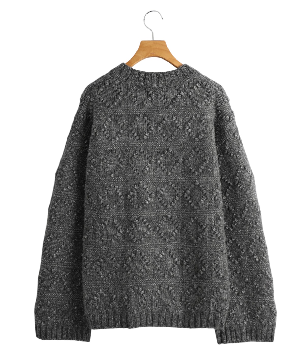 GANNI◆ニット・セーター(厚手)/L/ウール/GRY/2536 レディース】Wool Cotton Bubble Knit | GANNI(ガニー