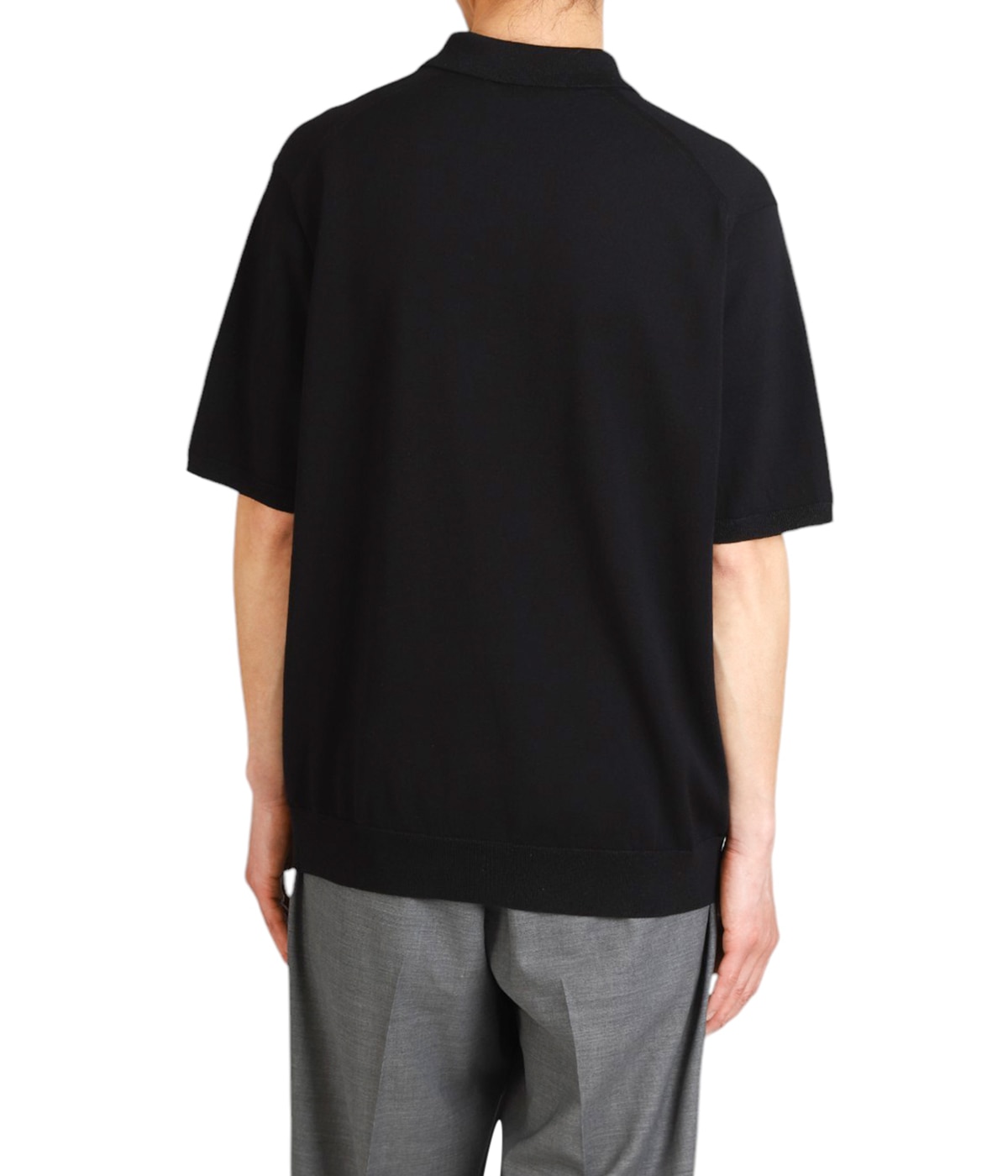 ATON エイトン パイルポロシャツ タオル地 黒 06 ATON/エイトン】 WOOL MELTON HAIF ZIPPED SWEATER（ニット