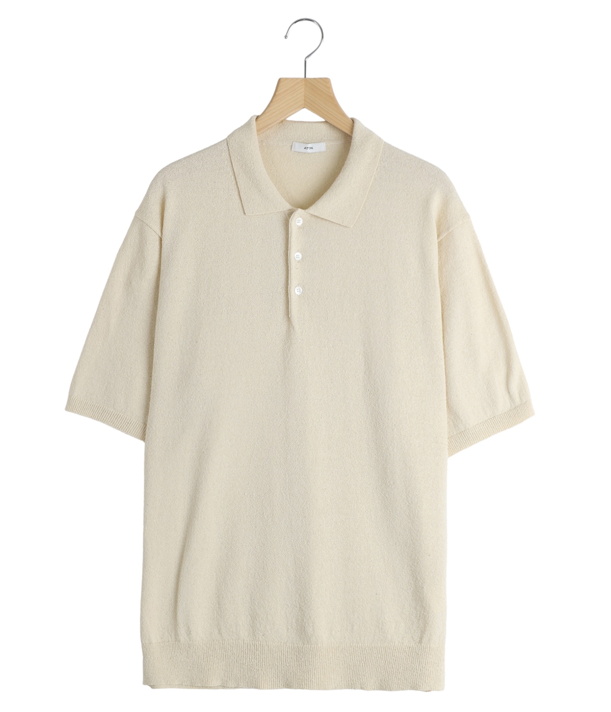 COTTON WASHI BOUCLE HALF SLEEVE POLO SWEATER | ATON(エイトン