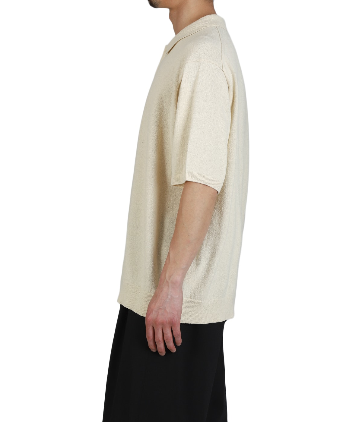 COTTON WASHI BOUCLE HALF SLEEVE POLO SWEATER | ATON(エイトン