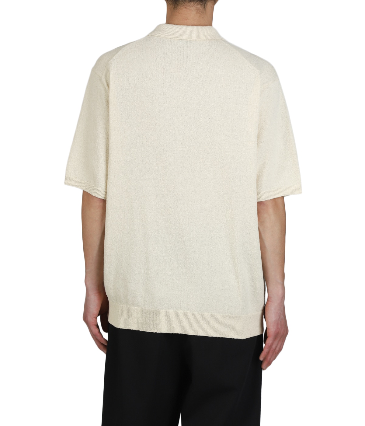 COTTON WASHI BOUCLE HALF SLEEVE POLO SWEATER | ATON(エイトン