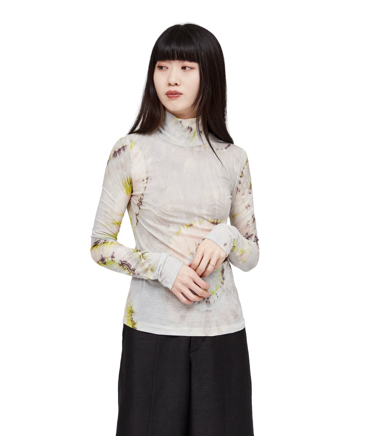 トップス Mayu Sakai レディース】TIE DYE MESH TURTLENECK TOP | KANAKO SAKAI