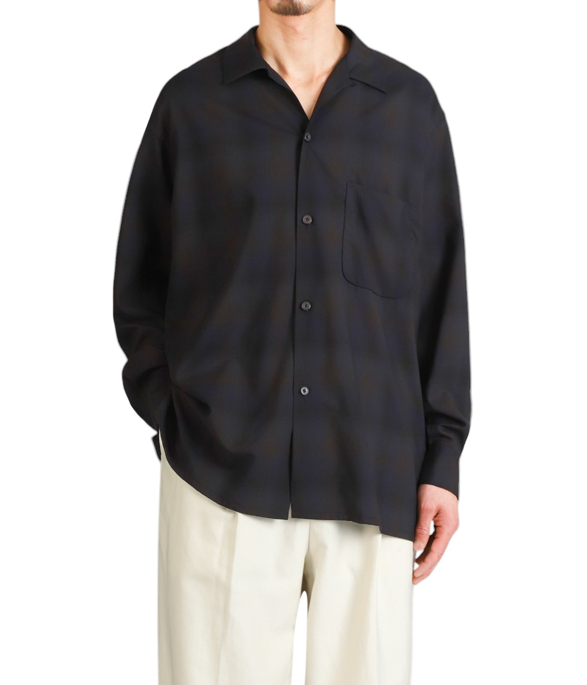 【美品】KAPTAIN SUNSHINE　ウールネルシャツ　36 ウール kaptai-ks24fkn02_3.jpg