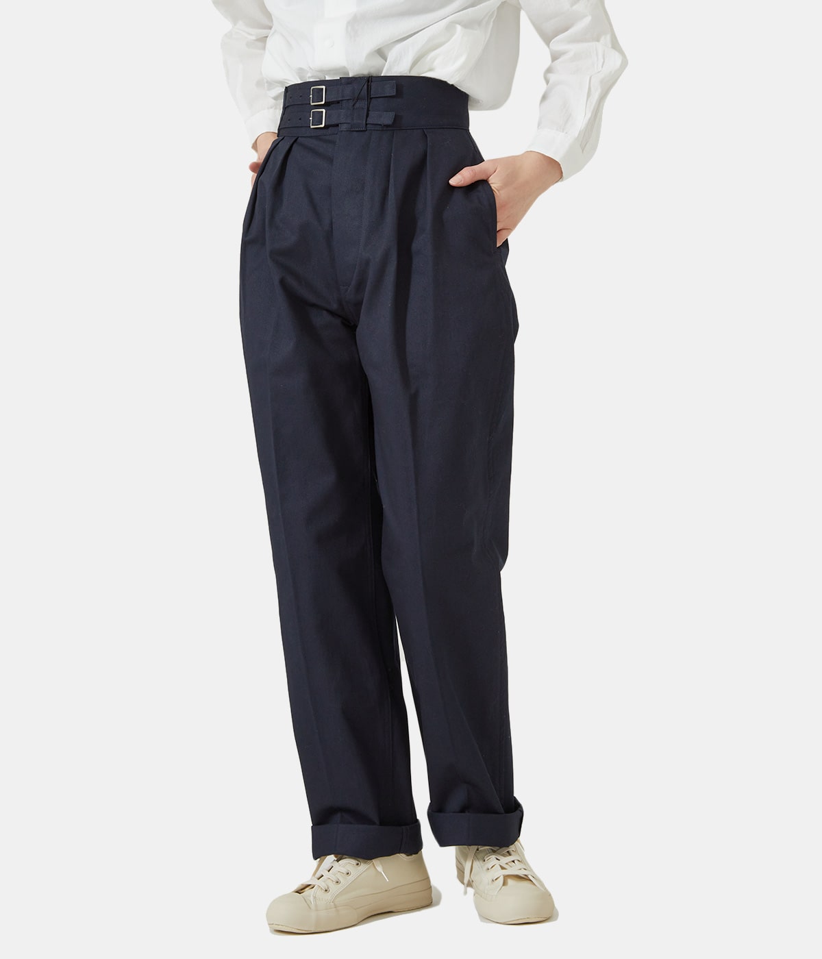 LENO ダブルベルテッドグルカトラウザーズ　ダークネイビー　グルカパンツ　2 LENO (リノ) DOUBLE BELTED GURKHA TROUSERS / ダブルベルテッド