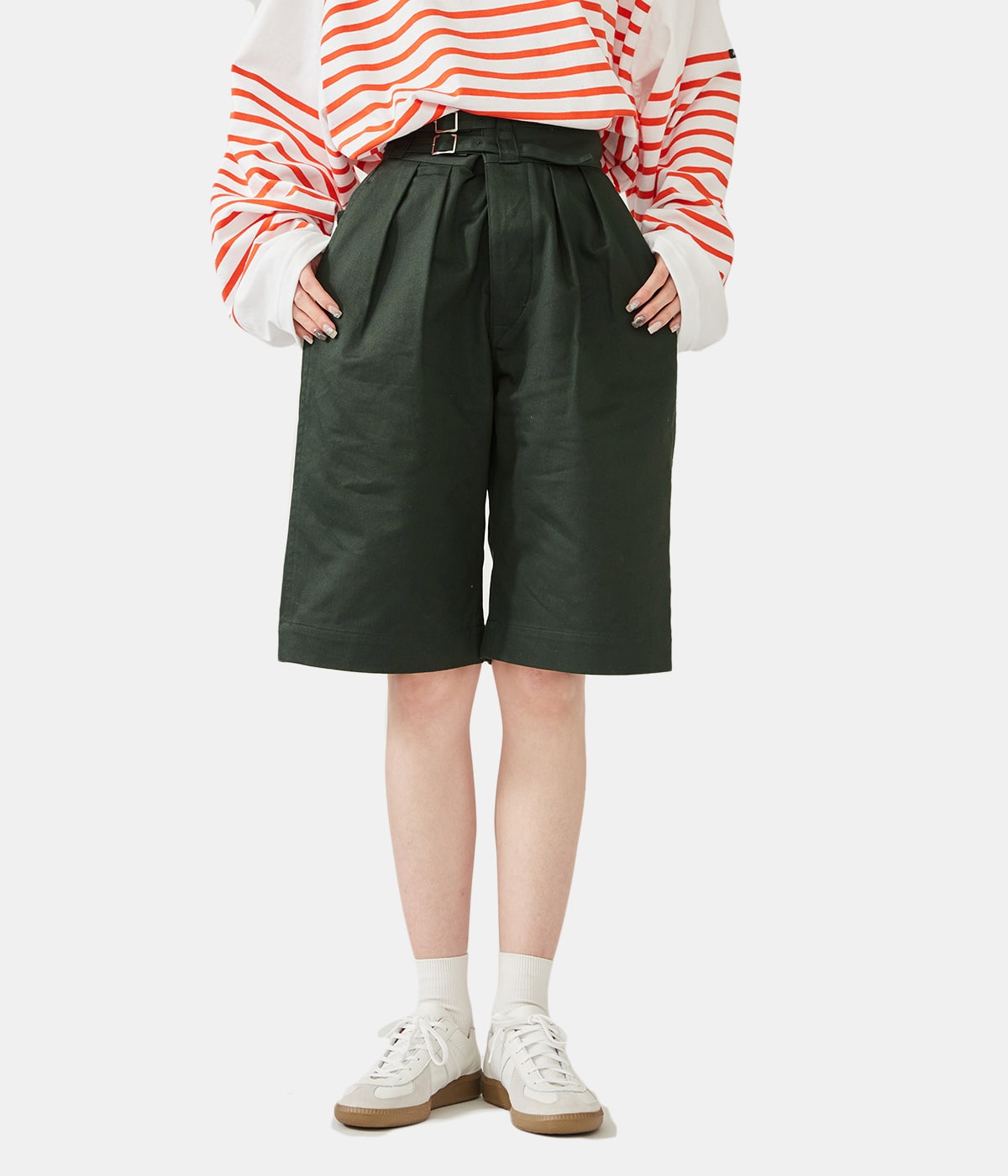 LENO GURKHA SHORT TROUSERS  01 リノleno&co LENO] DOUBLE BELTED GURKHA SHORT TROUSERS リノ グルカ