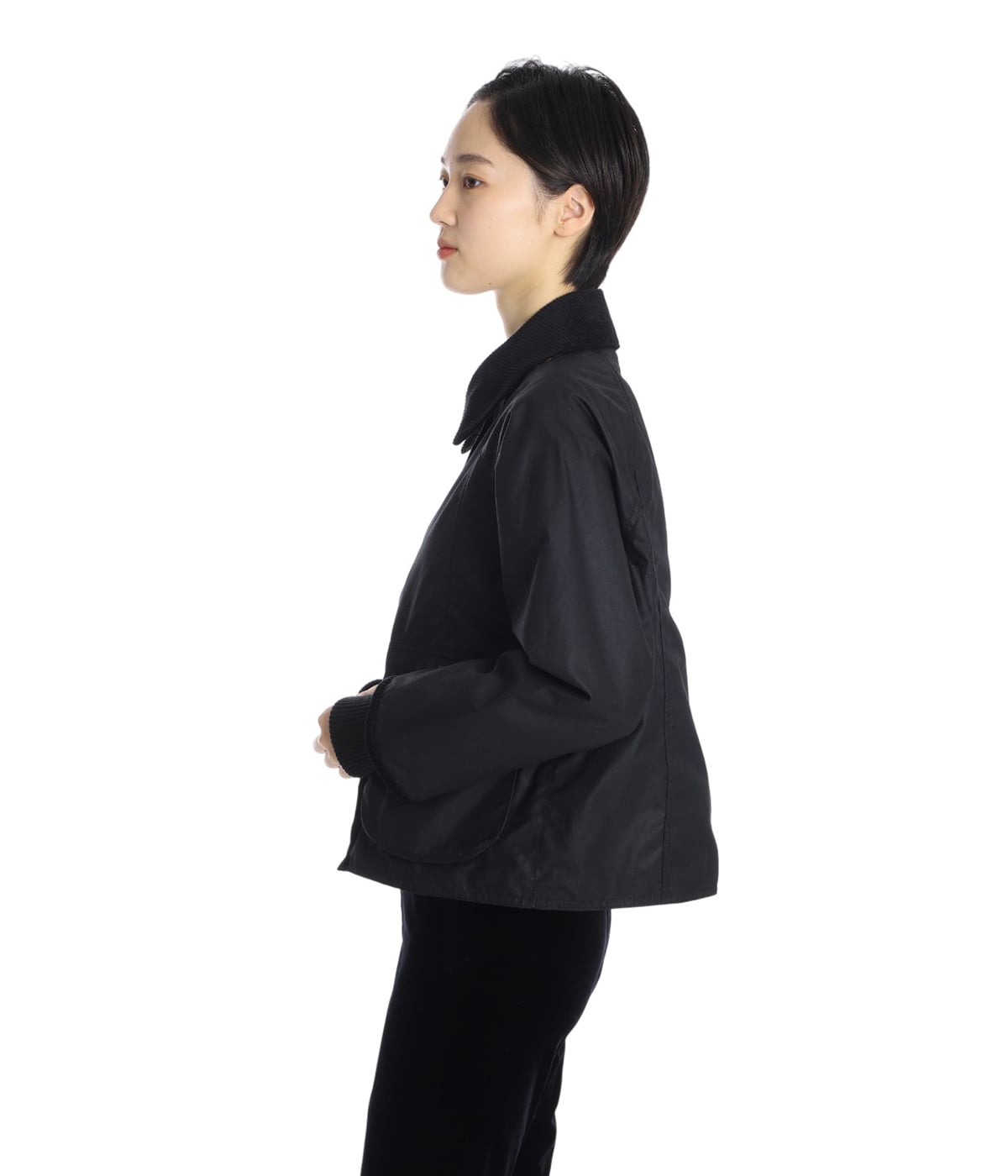 Barbour / レディース/Re-Engineered/ワックス ブルゾン/36/コットン/BLK/232LWX1331 Barbour◇レディース/Re-Engineered/ワックス ブルゾン/36/コットン