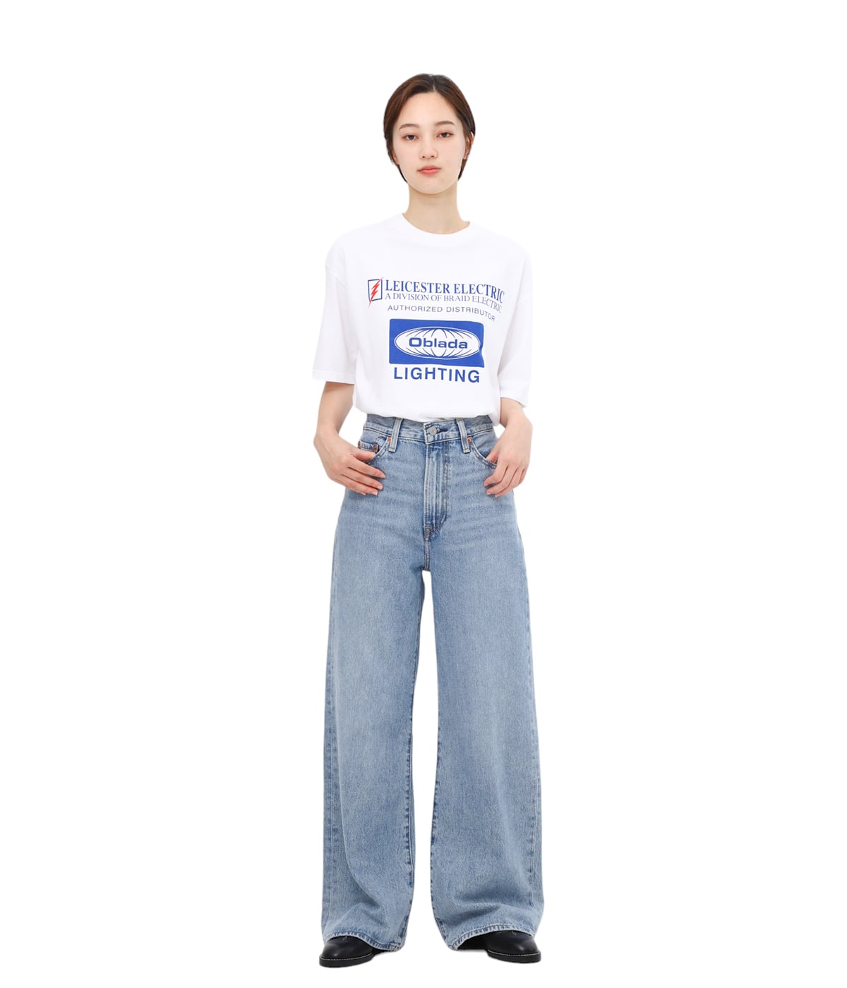 オブラダ oblada ELECTRIC TEE 半袖Tシャツ M2410CU05 ブルー サイズ：FREE oblada(オブラダ) ELECTRIC TEE半袖TシャツM2410CU05 M2410CU05