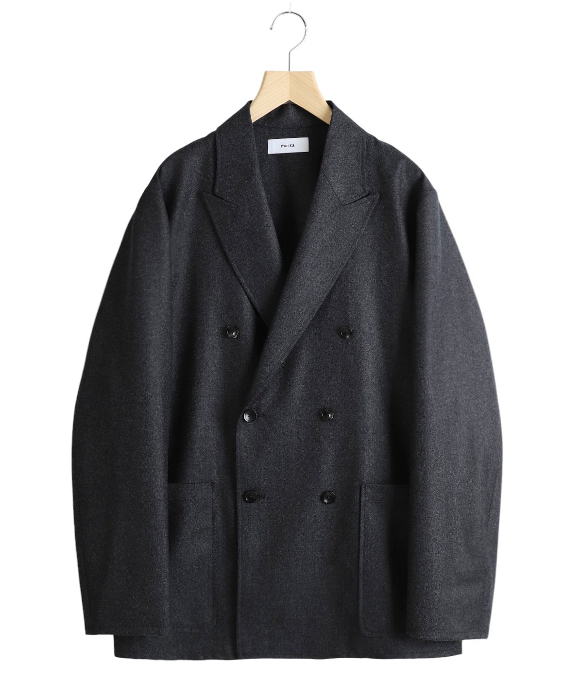 MARKAWARE◆ジャケット/2/ウール/CML/A19A-11SH01C W.B JACKET LOOSE FIT - 2/60 WOOL FLANNEL - | marka(マーカ