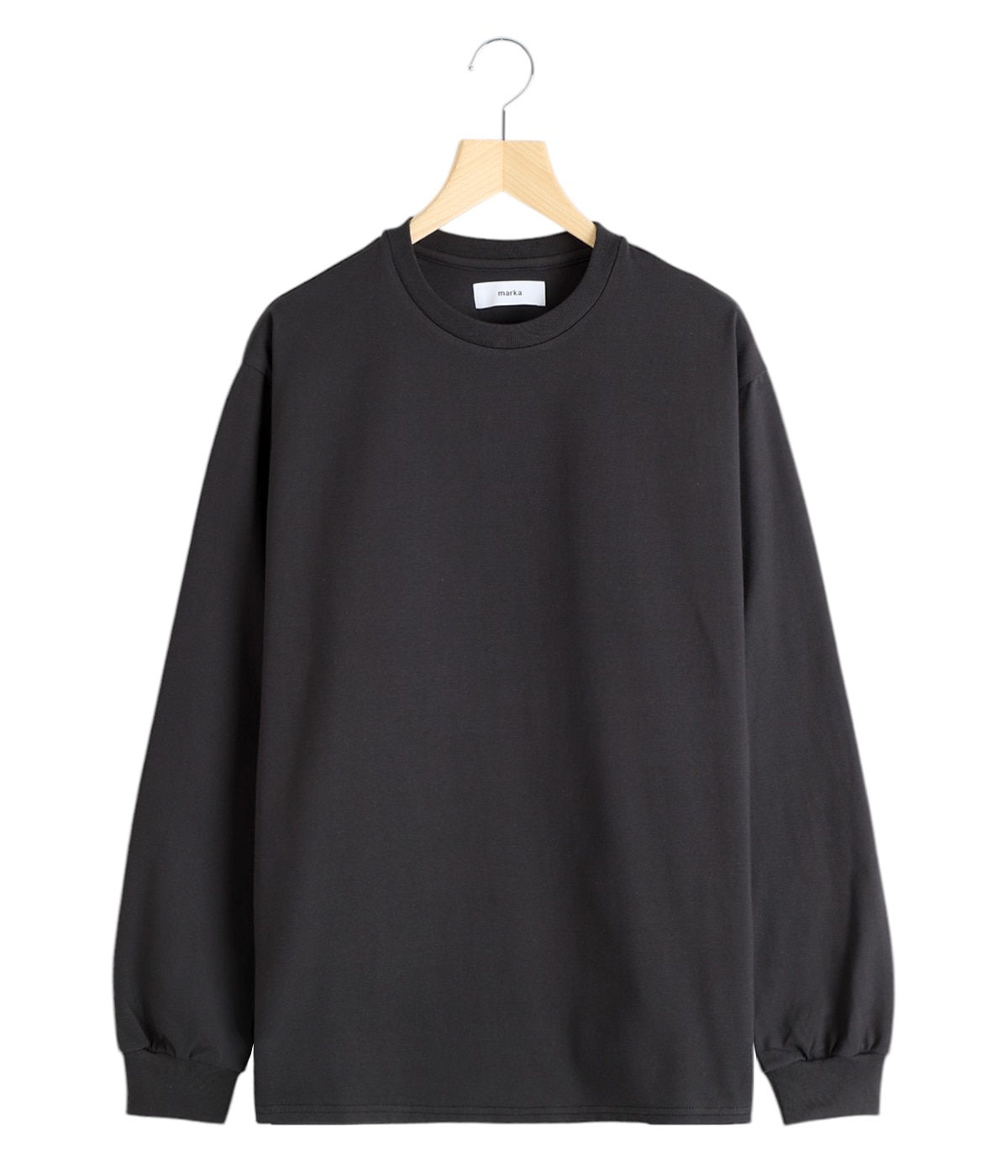[穴あき有] marka マーカ 長袖カットソー ホワイト サイズ1 予約】CREW NECK -2/72 WOOL SINGLE JERSEY WASHABLE- | marka