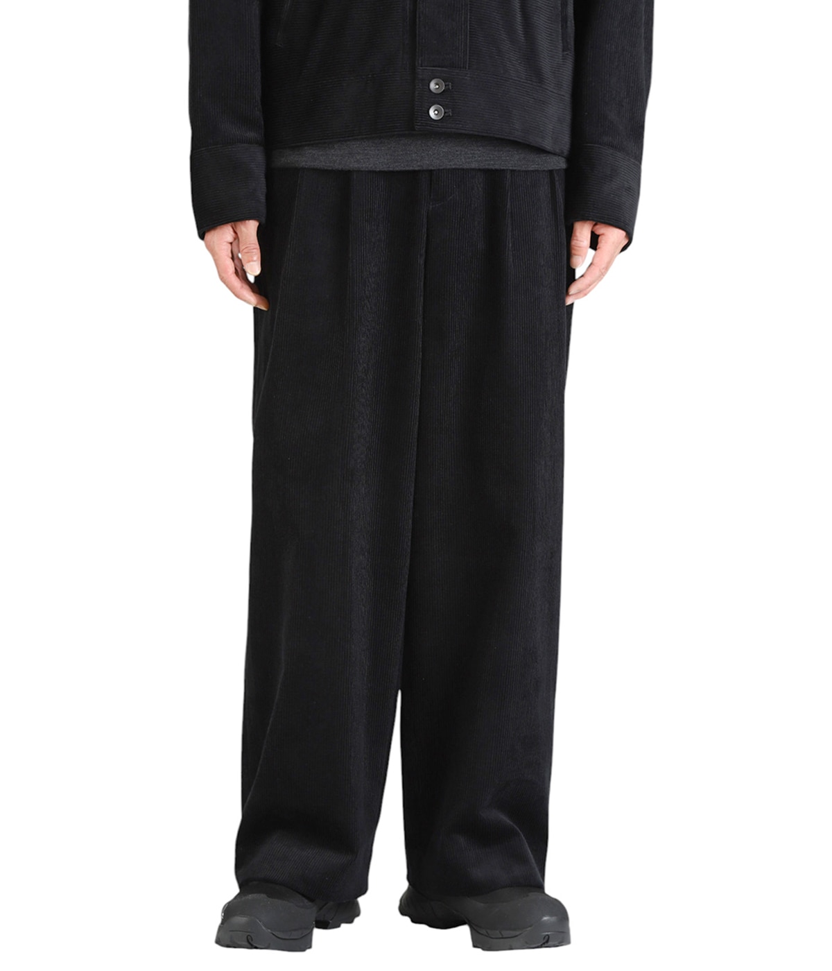 パンツ MARKAWARE 22AW ORGANIC WOOL TROUSERS 3 TWO TUCK MILITARY TROUSERS -ORGANIC COTTON 8-WALECORDUROY