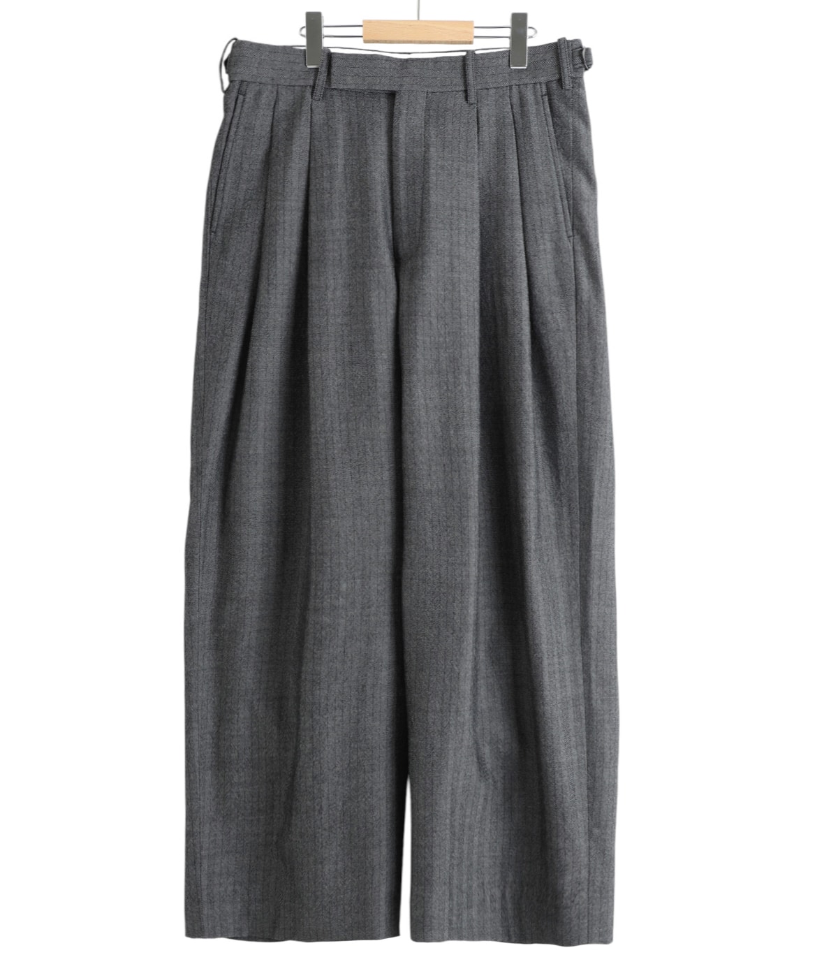 TWO TUCK BAGGY TROUSERS -TUMBLED WOOL SERGE-