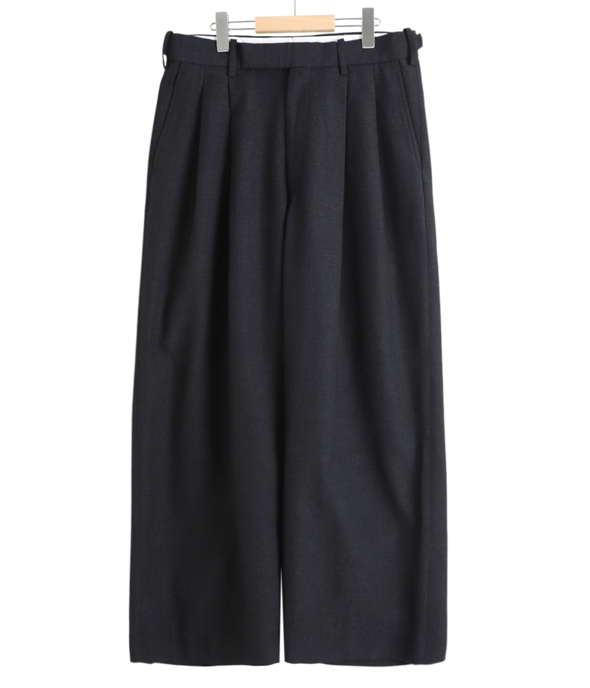 TWO TUCK BAGGY TROUSERS -TUMBLED WOOL SERGE-