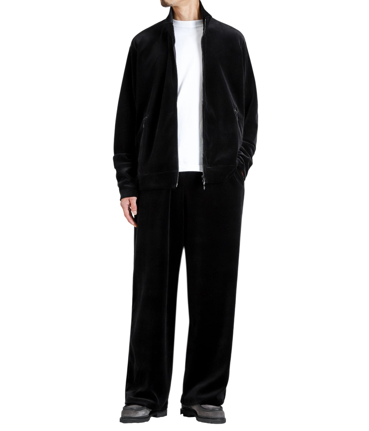 FULL ZIP TRACK JACKET -30/-ORGANIC COTTON VELOUR- | marka