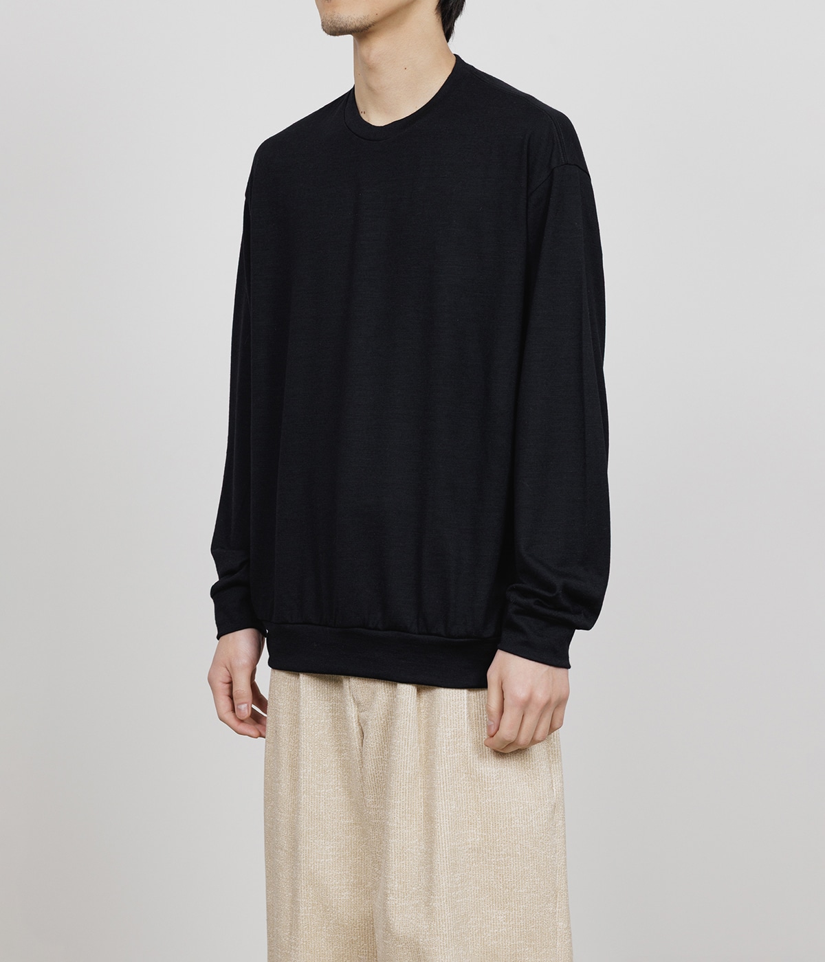 ちーかま 様V12 ARM KNITメンズ 予約】CREW NECK -2/72 WOOL SINGLE JERSEY WASHABLE- | marka