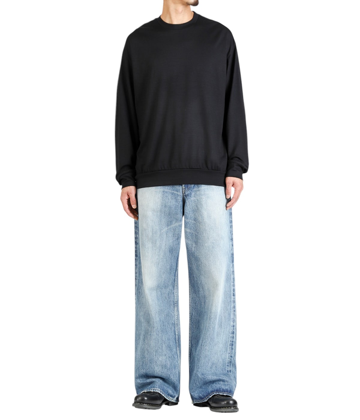 CREW NECK -2/72 WOOL SINGLE JERSEY WASHABLE- | marka(マーカ