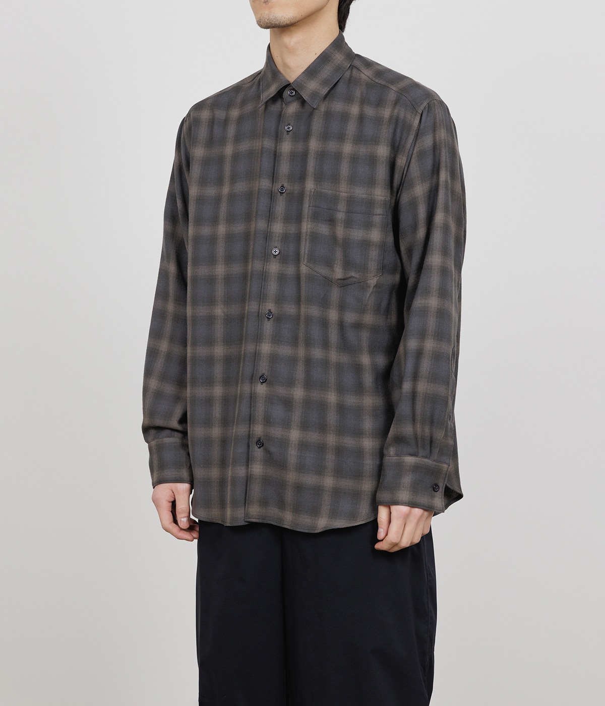 【予約】REGULAR COLLAR SHIRT -SUPER 140s 2/96 WOOL VIYELLA-