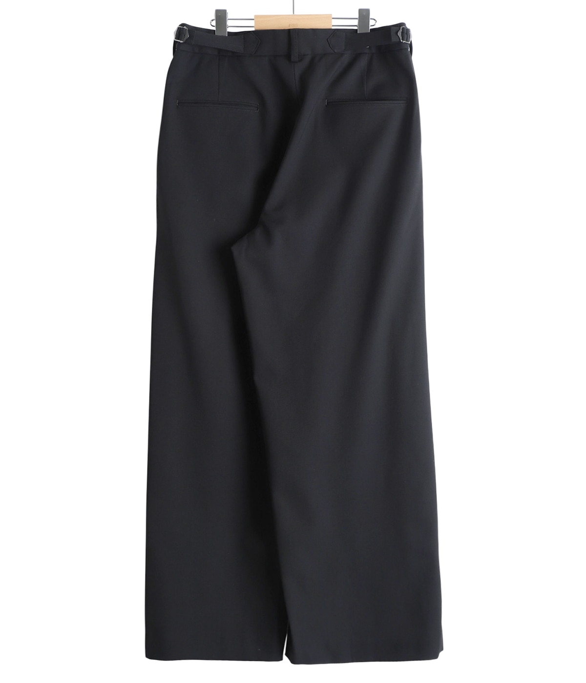 TWO TUCK BAGGY TROUSERS -2/60 WASHER WOOL GABARDINE- | marka