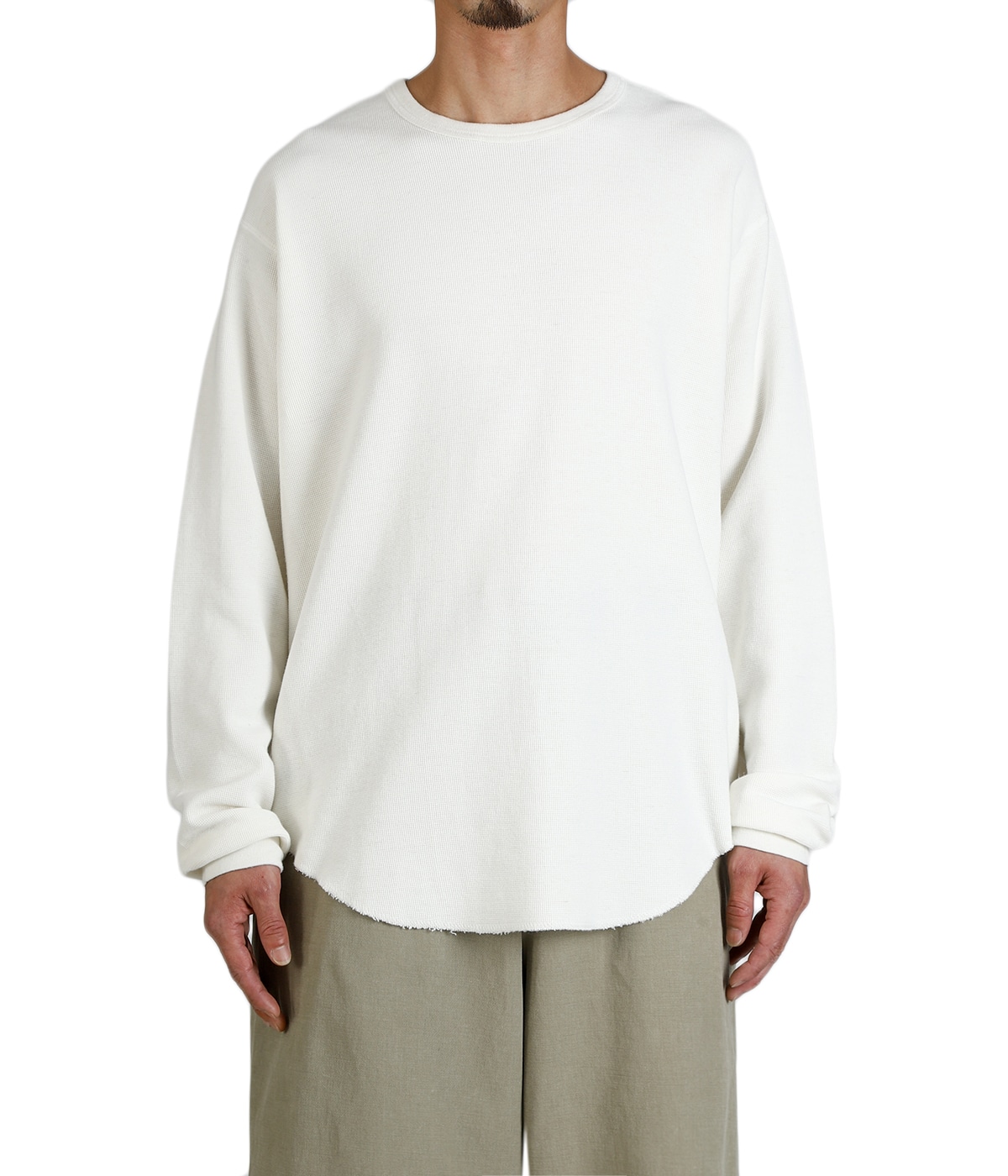 CREW NECK L/S TEE -ORGANIC COTTON HEMP MESH KNIT- | marka