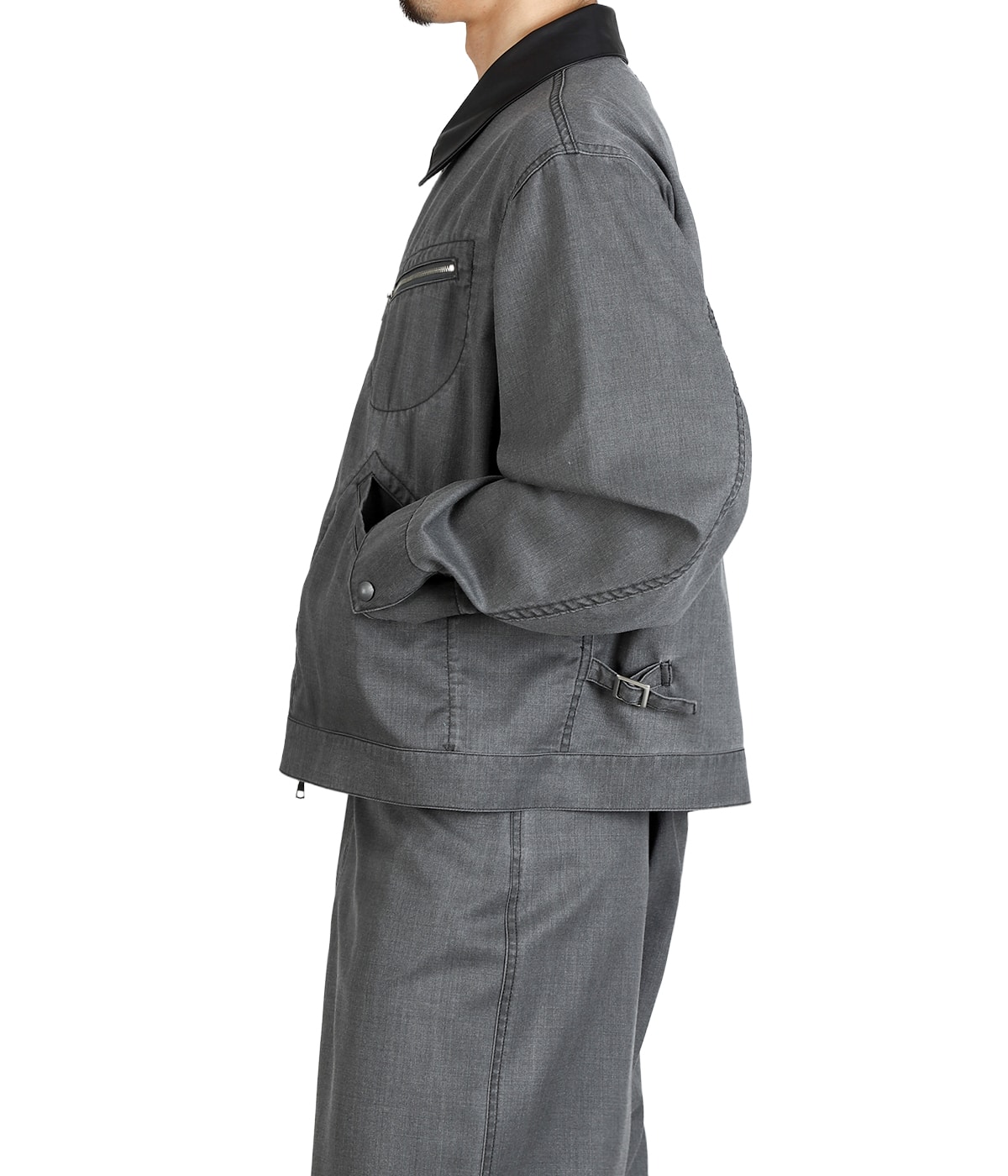 WORK JACKET -WASHABLE 2/72 WOOL GABARDINE PIGMENT PRINT- | marka