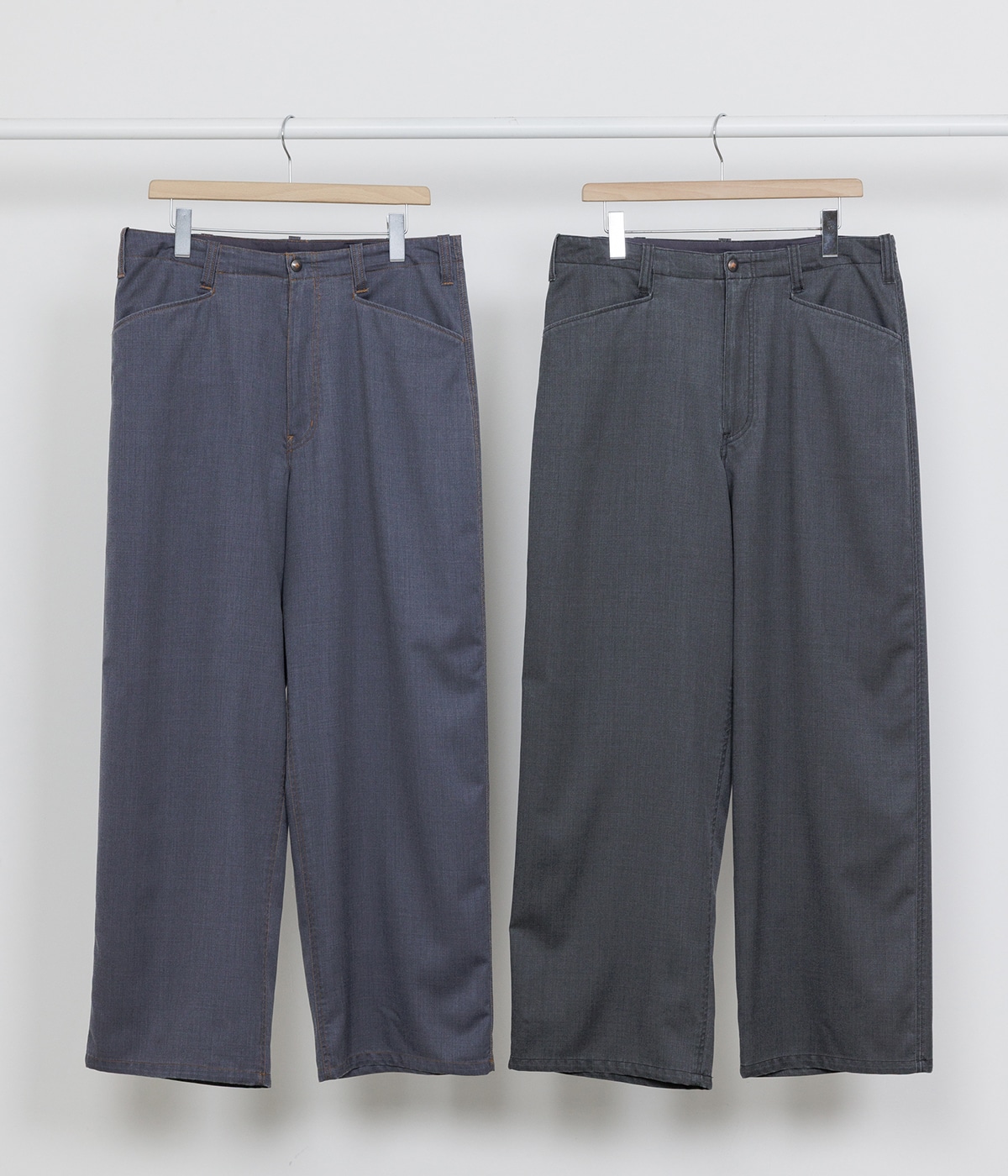 予約】WORK PANTS -WASHABLE 2/72 WOOL GABARDINE PIGMENT PRINT