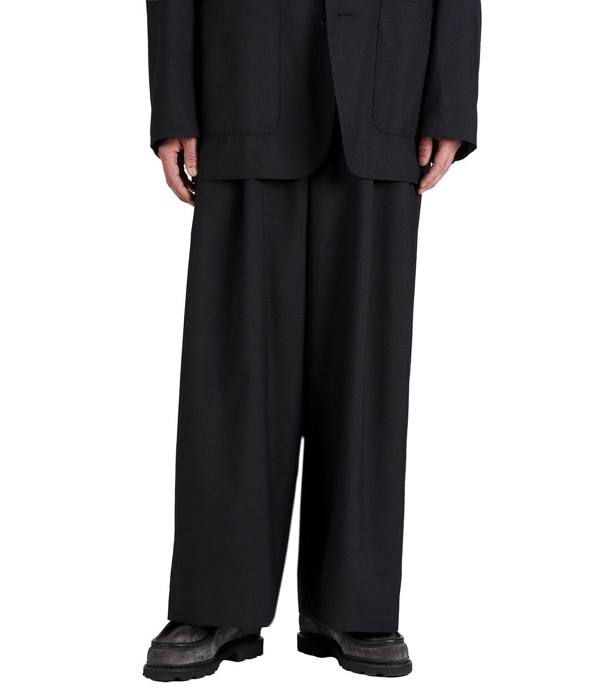 TWO TUCK BAGGY TROUSERS -2/72 WOOL TROPICAL WASHER - | marka