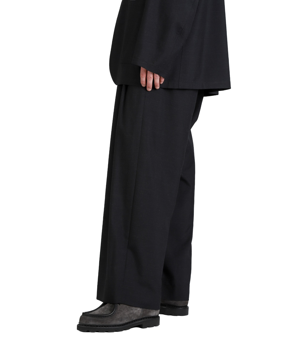 TWO TUCK BAGGY TROUSERS -2/72 WOOL TROPICAL WASHER - | marka