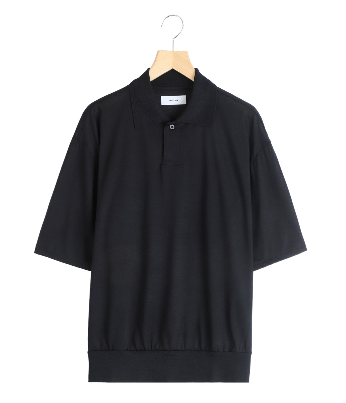 予約】ONE BUTTON POLO TEE S/S -SUPER 120s WASHABLE WOOL SINGLE