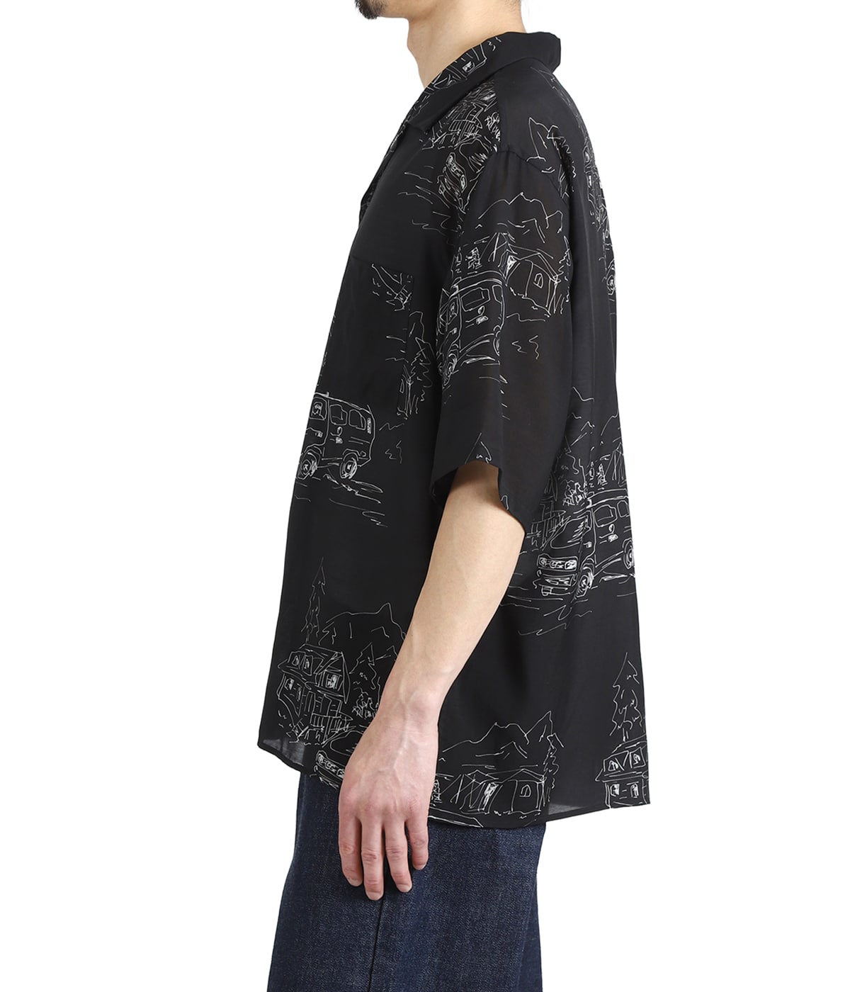 OPEN COLLAR S/S SHIRT -CUPRO SILK LAWN- | marka(マーカ) / トップス
