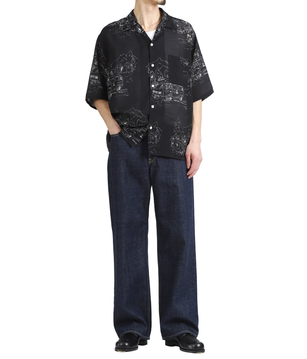 OPEN COLLAR S/S SHIRT -CUPRO SILK LAWN- | marka(マーカ) / トップス