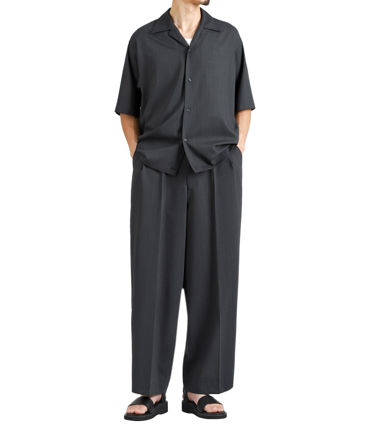 パンツ Dry Wool Tropical Tuck Wide Trousers ONE TUCK WIDE TROUSERS -WOOL HIGH TWIST TROPICAL- | marka(マーカ