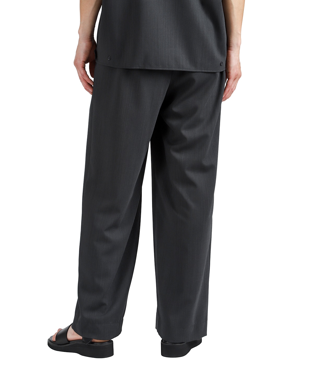 TWO TUCK MILITARY TROUSERS -WOOL HIGH TWIST TROPICAL- | marka