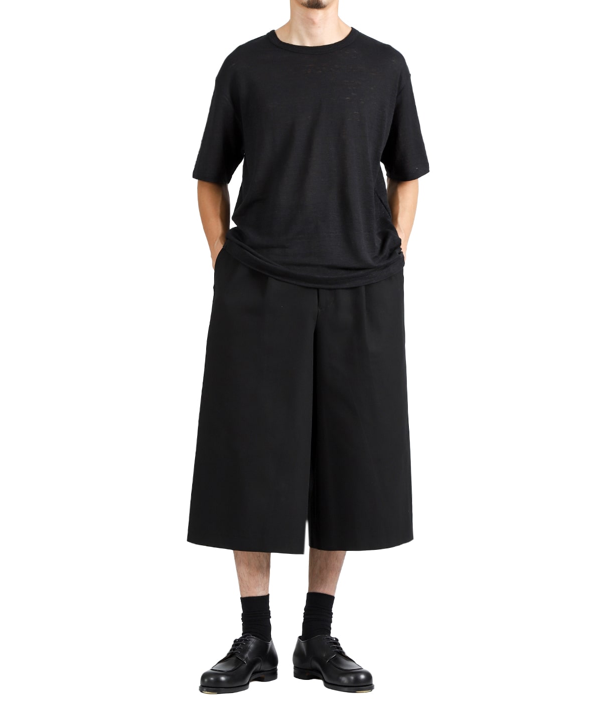 TWO TUCK CROPPED TROUSERS -ORGANIC COTTON GABARDINE- | marka