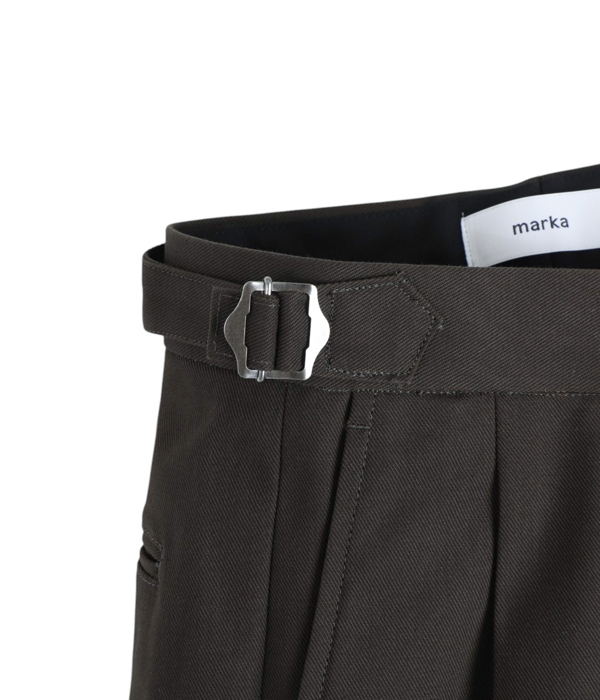 TWO TUCK CROPPED TROUSERS -ORGANIC COTTON GABARDINE- | marka