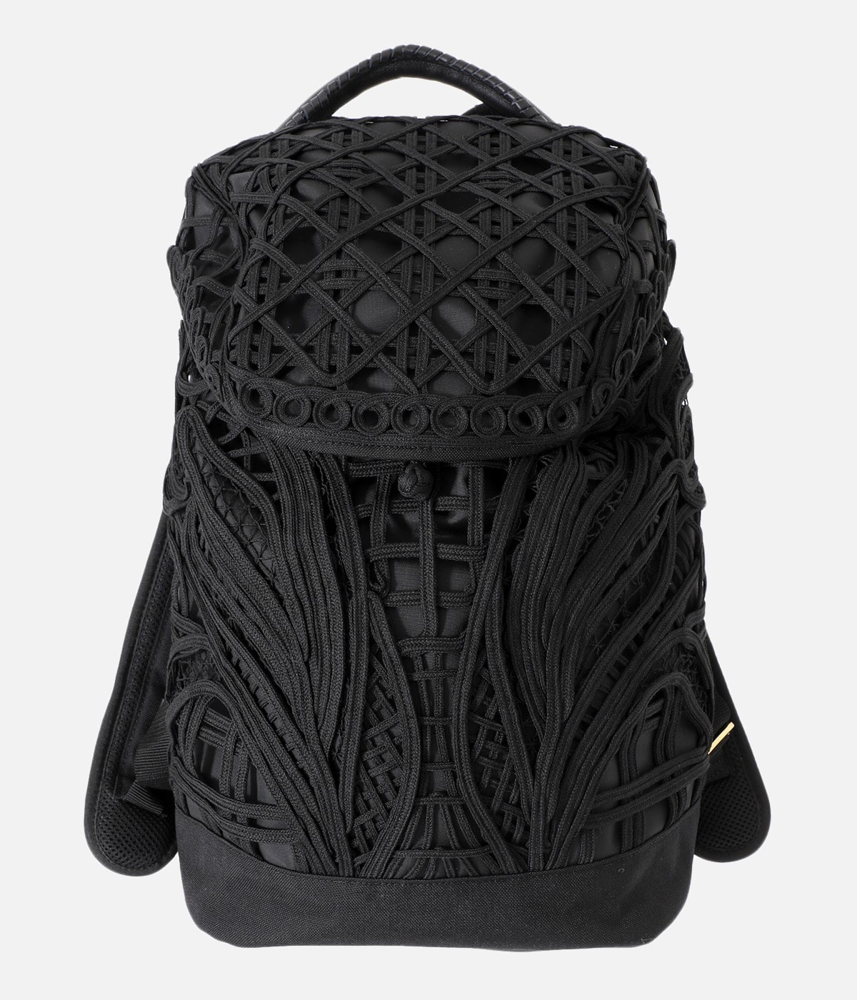 【美品】マメクロゴウチ　mame リュック　刺繍　ブラック　袋付き Cording Embroidery Backpack