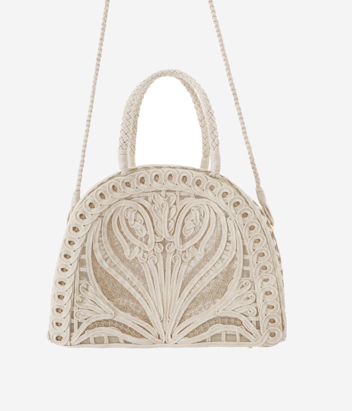 バッグ Mame Kurogouchi/ Cord Embroidery Cording Embroidery Demi Lune Handbag - black - Mame Kurogouchi