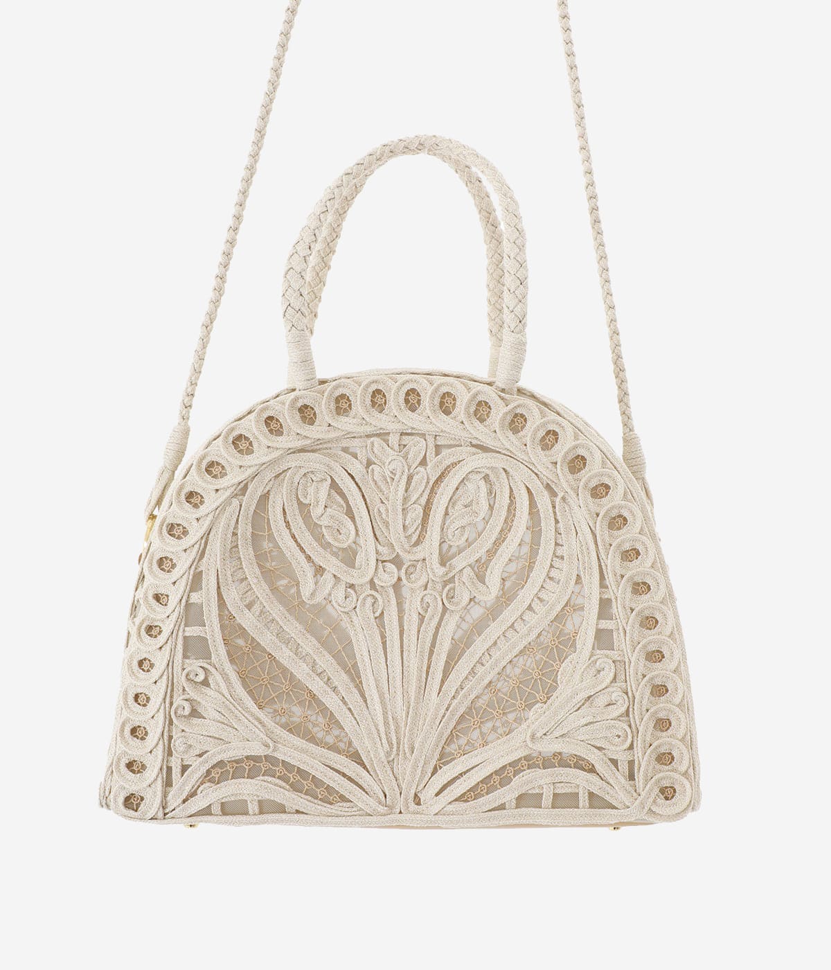レディース】Cording Embroidery Demi Lune Handbag | Mame
