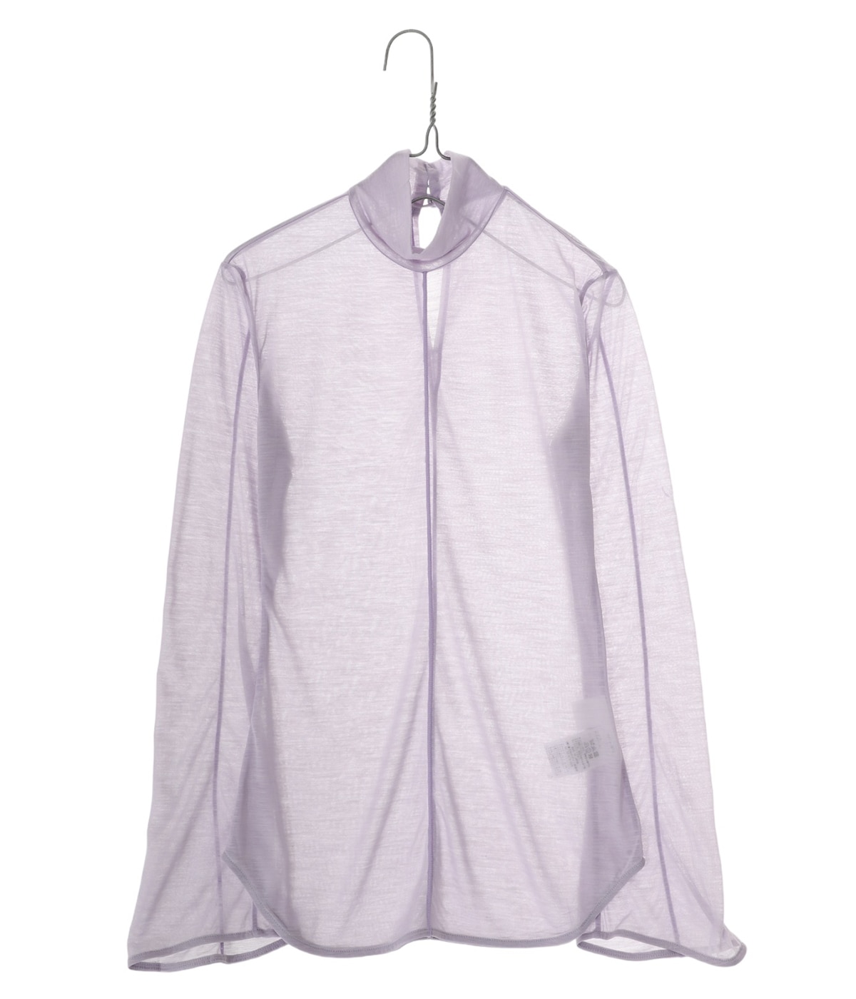 も*う様 mame kurogouchi SS25 ラメ糸 シアーニット ハイネ Lantern Knitted Volume Top - navy - Mame Kurogouchi