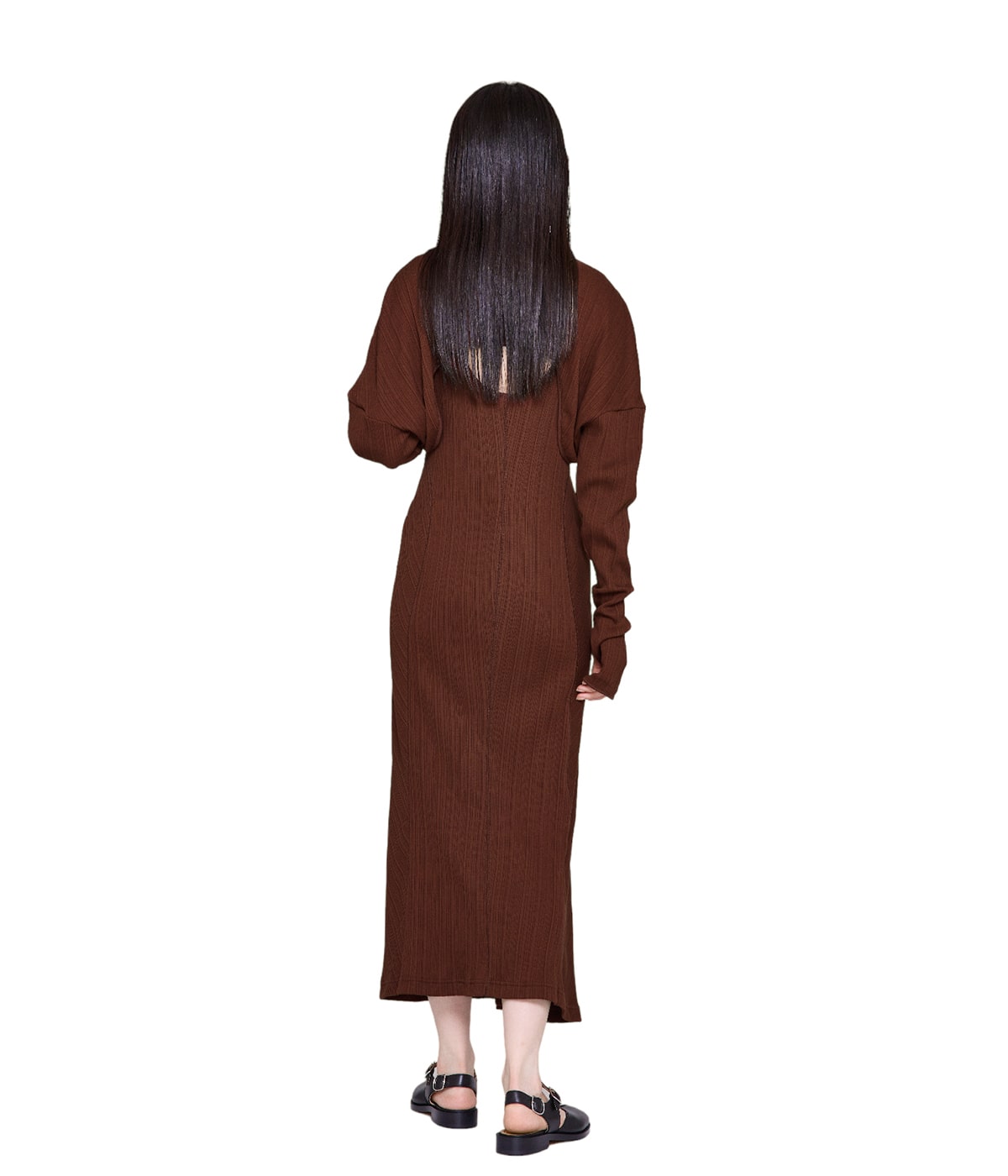 こ レディース】Random Ribbed Organic Cotton 2 way Dress | Mame