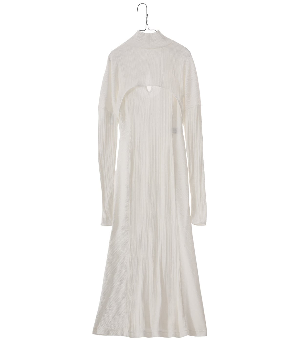 レディース】Random Ribbed Organic Cotton 2 way Dress | Mame