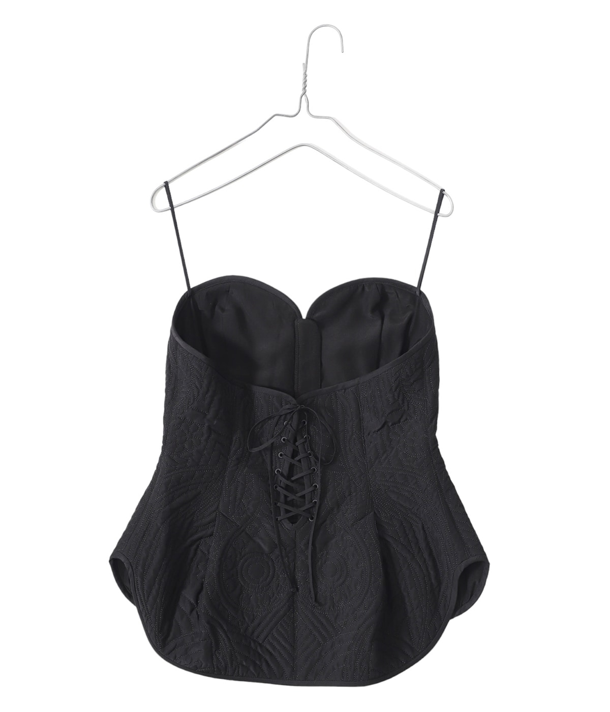 ＊くるみ＊マチュピチュ V/N フリル付き黒キャミソール レディース】Floral Quilted Silk Bustier | Mame Kurogouchi
