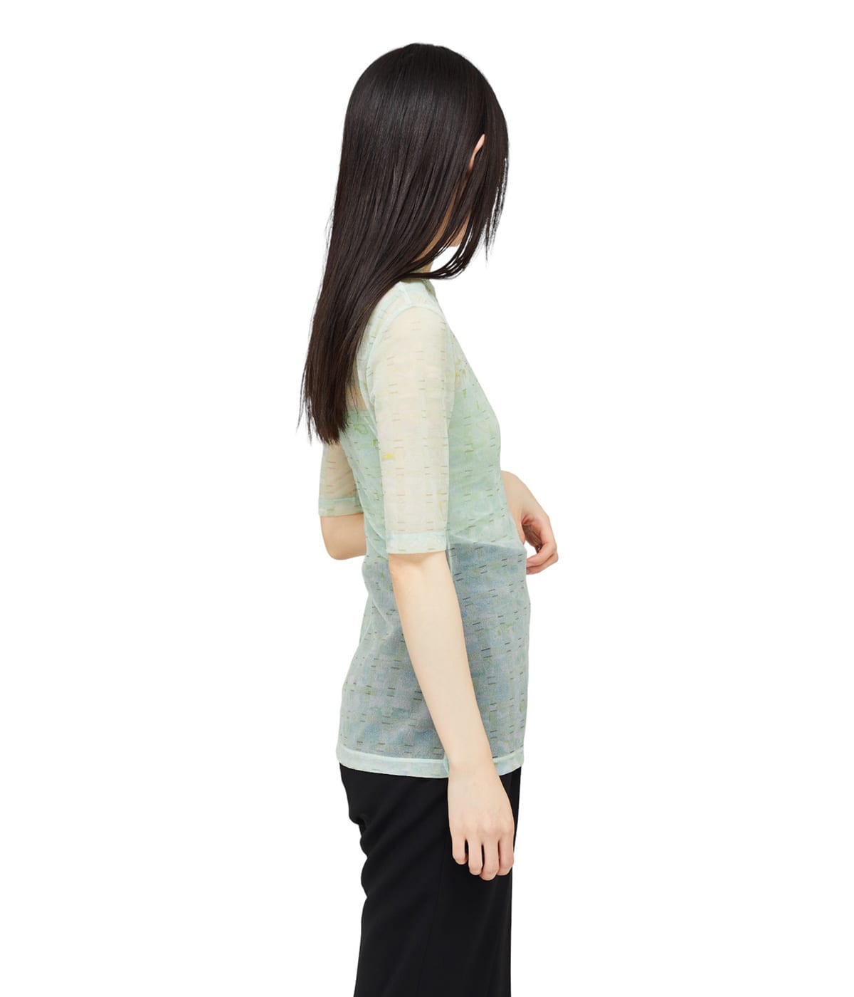 mame kurogouchi マーブル半袖トップス WOMEN【Mame Kurogouchi】Marble Print Jersey Crew Neck Top