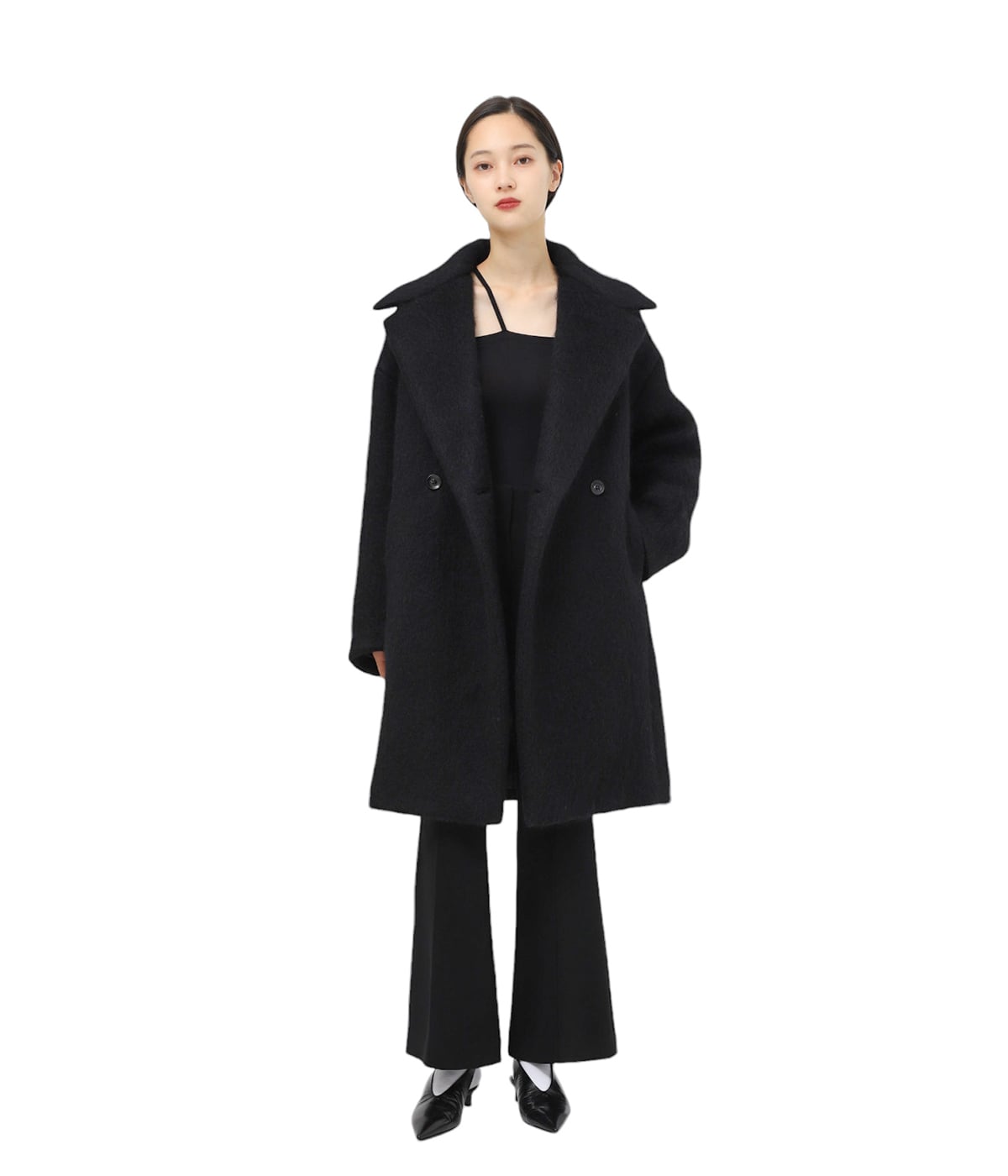 レディース】Gradient Dye Mohair Double-Breasted Coat | Mame